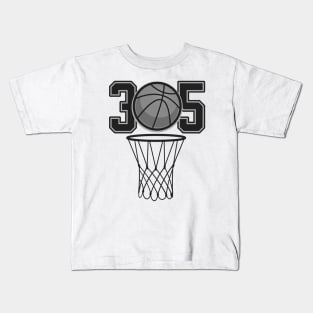 305 Miami Basketball Hoops Kids T-Shirt